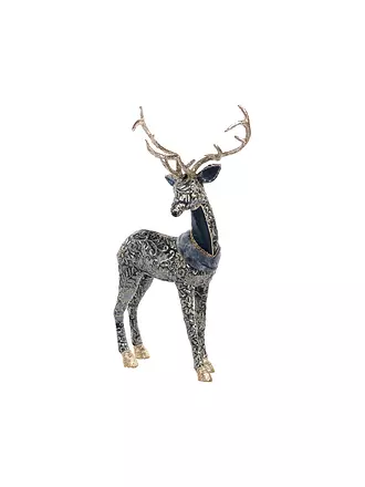 GOODWILL | Dekofigur Standing  Deer 73cm blue/grey/gold | 